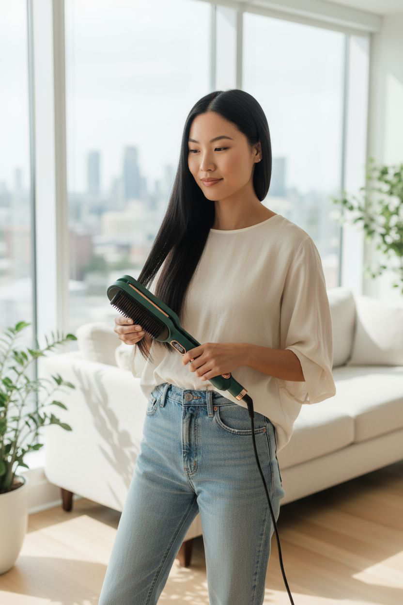 Cepillo plancha y ondulador 2 en 1